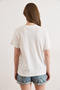 Women's White Dog Embroidery Detailed Comfortable Fit T-Shirt Tsh-19000962 - 6