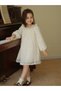 Girls Beige Floral Print A-Line Dress - 6