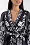 Msn Floral Print V-Neck and Tie Detail Maxi Dress - 5