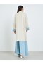 Beige Color Block A-Line Abaya - 5