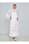 Light Pink Tassel Trim Satin Jalabiya - 3
