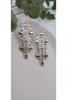 Gold Color Stone 3 Row Earrings