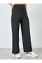 Black Loose Fit Yoga Straight Pants - 2