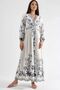 Msn Floral Print V-Neck and Tie Detail Maxi Dress - 7