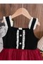 Girls Bow Detail Sleeveless Ruffled Detail Dress - 3