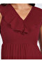 Red Sleeveless Pleated Maxi Dress - 4