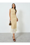 Beige Sleeveless Mermaid Hem Maxi Dress - 2