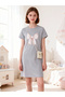 Girls Bow Print Short Sleeve Nightdress - 2