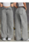 بنطلون جينز نسائي سادة بخصر منخفض وقصة مستقيمة