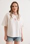 Women's White Slim Love Detailed P Cotton Comfortable Fit T-Shirt Tsh-19000959 - 2