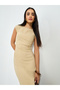 Beige Sleeveless Mermaid Hem Maxi Dress