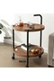 Multifunctional Double-Layer Coffee Table with Rolling Storage & Side Table - 3