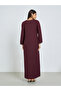 Burgundy Embroidered Yoke Jalabiya - 6