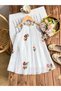 Girls Floral Embroidered Sleeveless Dress - 2