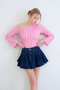 Pink One-Shoulder Spanish Sleeve Ruffle Fabric Blouse Alc-X15421 - 6