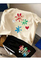 Unique b Printed white t-shirt black shorts knitted top bottom set