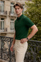 Men's Elite Comfort Green Polo Collar T-Shirt - 5