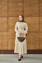 Women's Adjustable Waist Embroidery Detailed Suit Cream - 4