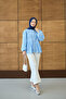 Women's Skirt Ruffled Shirt Blue - 2