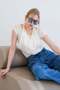 Ecru Pool Collar Detailed Transparent Knitted Blouse Alc-X15395 - 5