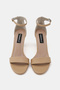 Women's Nude Genuine Natural De Leather Nc Stiletto Heel Evening Dress Sandals with Additional Straps - 5