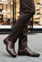 Brown Genuine Leather Lace-Up Men's Classic Shoes - 3