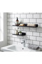 Water-Resistant Adhesive Bathroom Kitchen Shelf Organizer Wall Mounted Shelf Modern Matte Black Shelf Set of 2 - 5