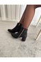 Women's Teres Black Block Heel in Zip-Up Boots Black - 5