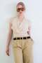 Beige Pool Collar Detailed Transparent Knitted Blouse Alc-X15395 - 2