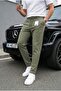 Holl Elastic Waist and Lace-Up Stretch Fabric Stretchy Knitted Jogger Pants Trousers