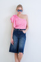 Pink One-Shoulder Detailed Blouse Alc-X12191 - 5