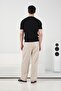 Double Pleated Loose-Fit Wide-Let Beige Pants - 4