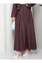 Pocket Detail Zippered Denim Jacket & Corset Skirt Hijab Suit Rc9033 - 8