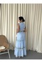 Women's Baby Blue Soft Touch Premium Crepe Fabric Guipure Lace Detail Dress Njjennyelb1 - 3