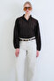Bitter Coffee Judge Collar Buttoned Front Balloon Sleeve Ruffle Fabric Shirt Blouse Alc-X15405 - 4