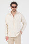 Men's Cotton in Linen Look Shirt Beige - 2