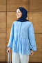 Women's Skirt Ruffled Shirt Blue - 5