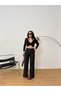 Women's High Waist Back Zip Detail Fabric Trousers - 6