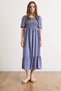 Women's Indigo Gipe Detailed Midi D Woven V Viscose Dress Elb-19002607 - 2