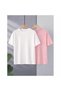 Oversized T-Shirt Set of 2 White & Colorful Crew Neck Comfortable Fit Daily Unisex T-Shirt