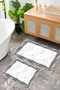 Framed Modern Patterned Digital Print Pcs Washable 2Pcs Bath Mat