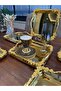 6 Pieces Gold Presentation Tray with Gold Handles for Japanese Rose & Coffee & Cake/ Pastry Serving 21 cm - 3