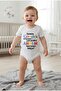 White Short-Sleeved Mom Knows Everything Themed Printed Baby Bodysuit Crew Neck Unisex Bodysuit 100% Cotton - 3