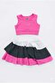 Lyrax Embossed Ruffle Shorts Skirted Cropped Girl's Athlete Set - 2