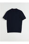 M1 Sezon Navy Blue Polo Collar Short Sleeve Men's Knitwear Sweater - 2