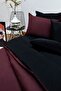 Easy Iron Double Duvet Cover Set (160x200 Black Elastic Sheet+Quilt Cover+High Cover) Claret Red - 3