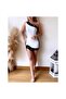 One-Shoulder Eyelet Detail Mini Dress