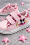 Girl's Velcro Sports Shoes Hologram Patterned Phylon Lightweight Sole Sneakers Stc1283 - 4