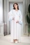 New Season Blue Shawl Collar Ruffled Short Sleeve Full Length Summer Stylish Maternity Pajamas Nightgown Set - 8