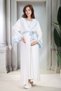 New Season Blue Shawl Collar Ruffled Short Sleeve Full Length Summer Stylish Maternity Pajamas Nightgown Set - 7
